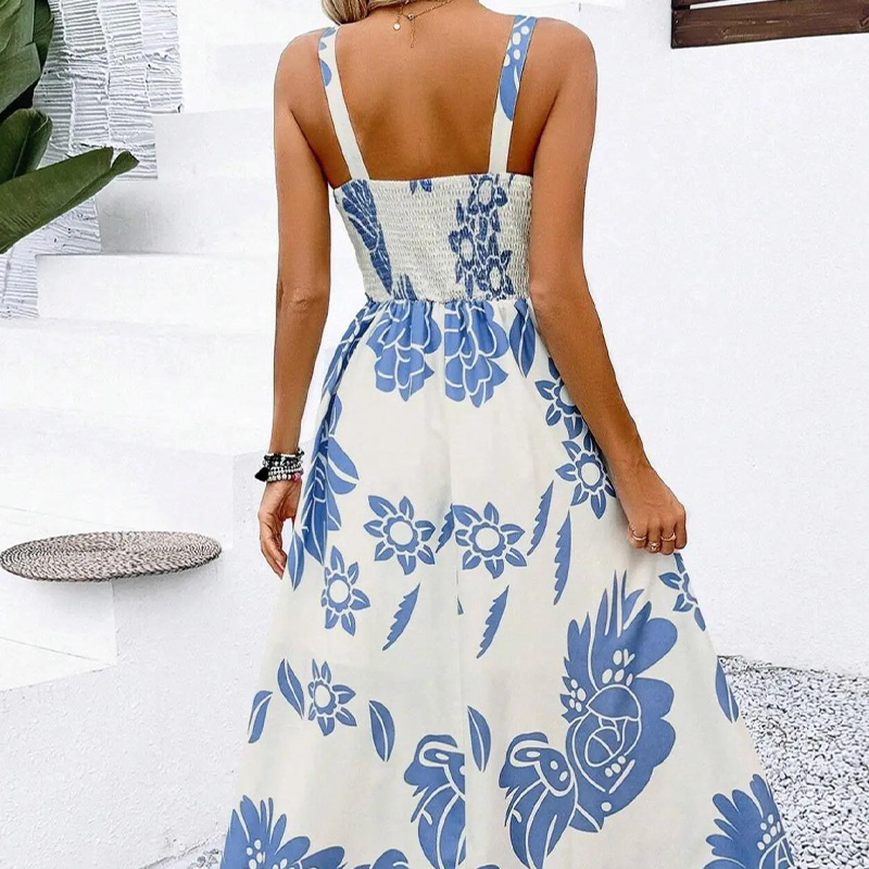 VESTIDO CON TIRANTES FINOS DE ESTAMPADO FLORAL