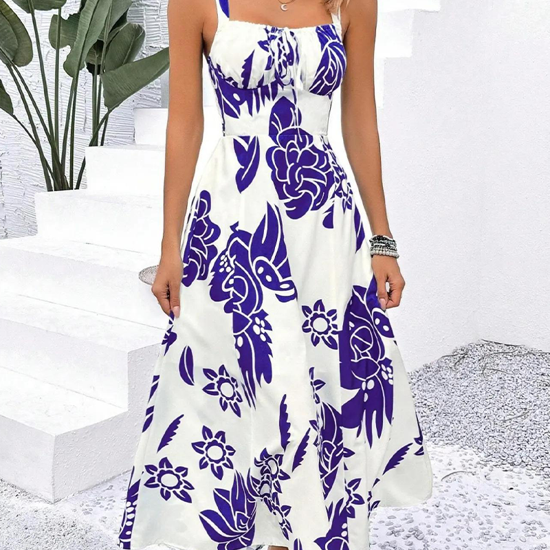 VESTIDO CON TIRANTES FINOS DE ESTAMPADO FLORAL