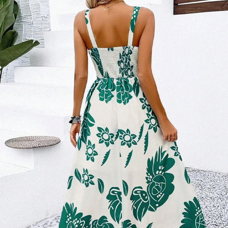 VESTIDO CON TIRANTES FINOS DE ESTAMPADO FLORAL